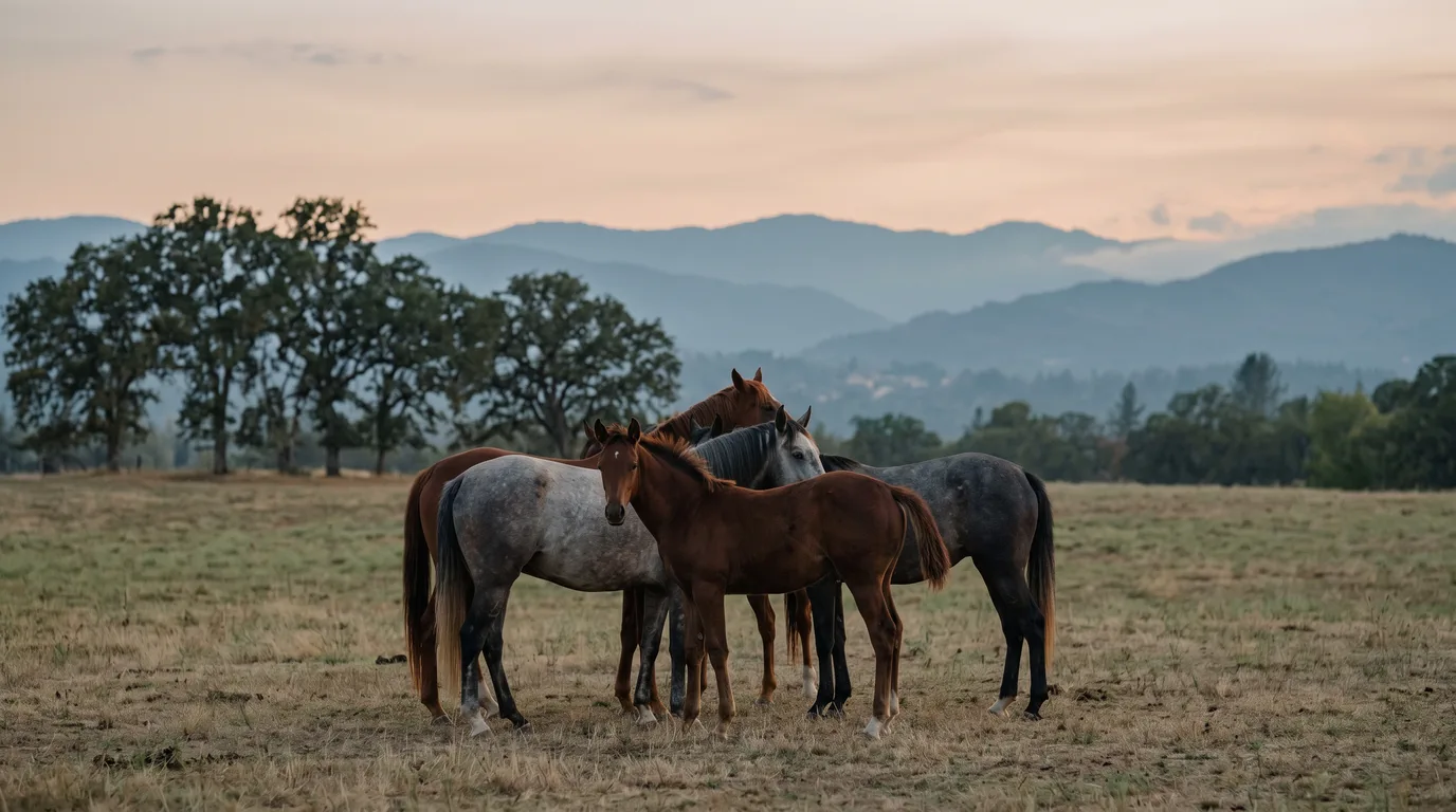 Chevaux en liberté, Équi Tra, Ain